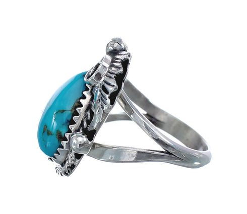 Turquoise Sterling Silver Navajo Ring Size 6-1/4 AX126090
