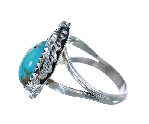 Turquoise Sterling Silver Navajo Ring Size 6-3/4 AX126092