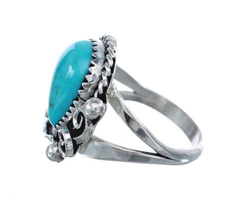 Turquoise Sterling Silver Navajo Ring Size 7-3/4 AX126094