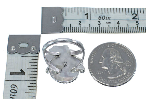 Turquoise Sterling Silver Navajo Ring Size 7-3/4 AX126094