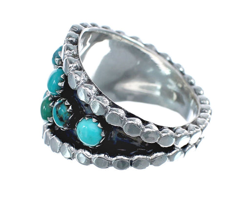 Sterling Silver Turquoise Zuni Ring Size 7-1/2 AX126103