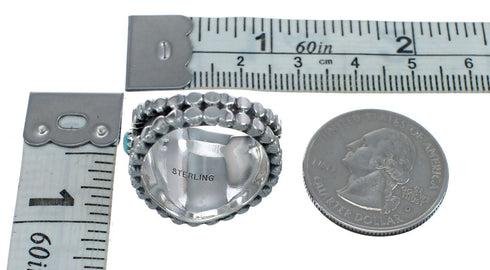 Sterling Silver Turquoise Zuni Ring Size 7 AX126102