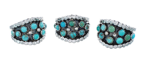 Sterling Silver Turquoise Zuni Ring Size 5-1/2 AX126097