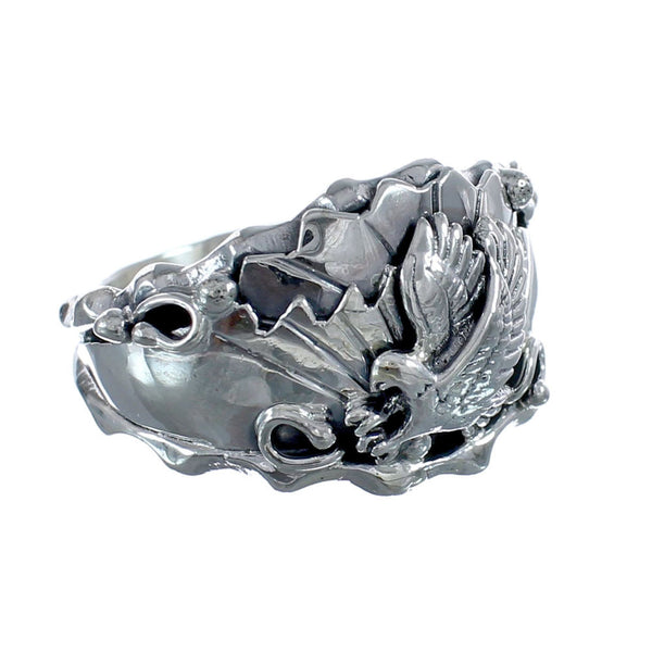 Native American Sterling Silver Eagle Navajo Ring Size 14-1/2 AX126363