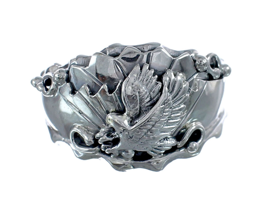 Silver Eagle Charm Pendant 35x27x3.7mm Bird Jewelry for