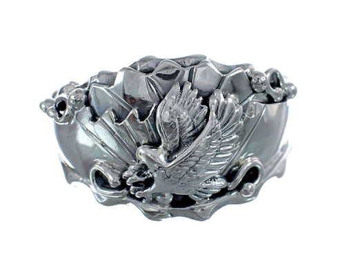 Native American Sterling Silver Eagle Navajo Ring Size 14-1/4 AX126361