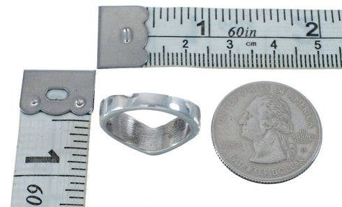 Native American Zuni Sterling Silver Turquoise Ring Size 6-1/2 AX126461