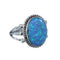 Sterling Silver And Blue Opal Navajo Ring Size 7-3/4 AX126533