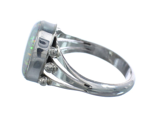 Native American Sterling Silver Opal Ring Size 7 AX126475