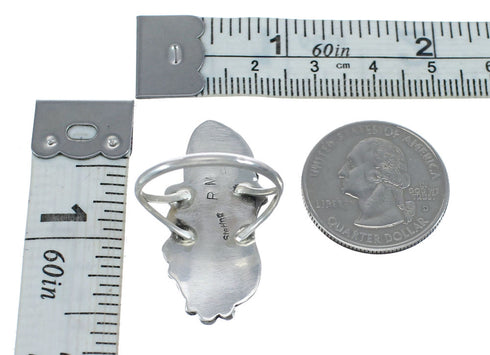 Authentic Sterling Silver Howlite Leaf Ring Size 9-3/4 AX126426