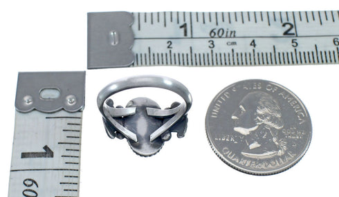 Native American Turquoise Genuine Sterling Silver Navajo Ring Size 6-1/2 AX126397