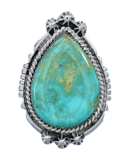 Native American Turquoise Genuine Sterling Silver Navajo Ring Size 8-3/4 AX126423