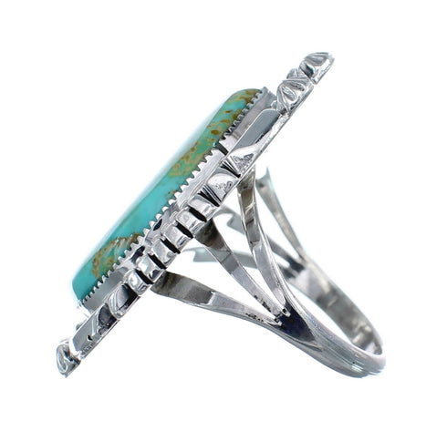 Native American Turquoise Genuine Sterling Silver Navajo Ring Size 8-3/4 AX126423
