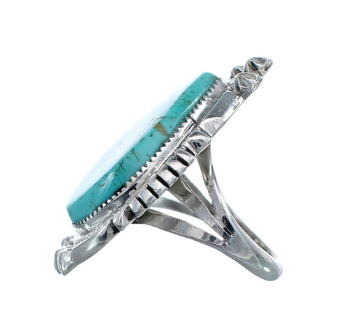 Native American Turquoise Genuine Sterling Silver Navajo Ring Size 6-3/4 AX126424