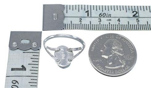 Native American Authentic Sterling Silver Turquoise Ring Size 5-3/4 AX126517