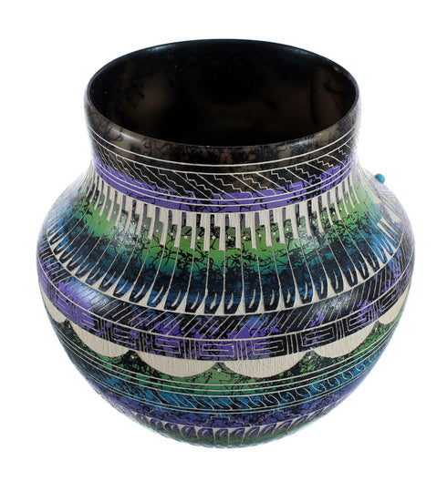 Native American Navajo Bear Hand Crafted Pottery JX125966