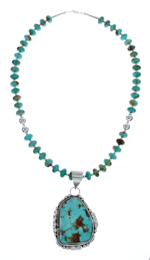 Sterling Silver Turquoise Native American Bead Necklace Set JX126992
