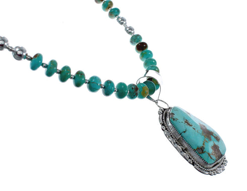 Sterling Silver Turquoise Native American Bead Necklace Set JX126992