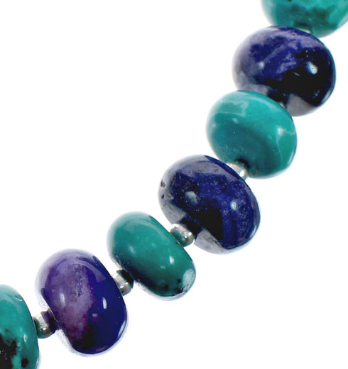 Native American Turquoise and Sugilite Sterling Silver Bead Necklace JX126886