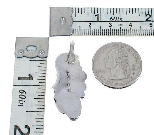 Onyx And Sterling Silver Navajo Leaf Pendant JX126412