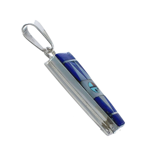 Multicolor Inlay Sterling Silver Sun Native American Pendant JX126347