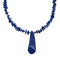 Native American Sterling Silver Lapis Bead Necklace with Pendant JX126760