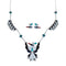 Zuni Thunderbird Multicolor Inlay Sterling Silver Link Necklace Set JX127047