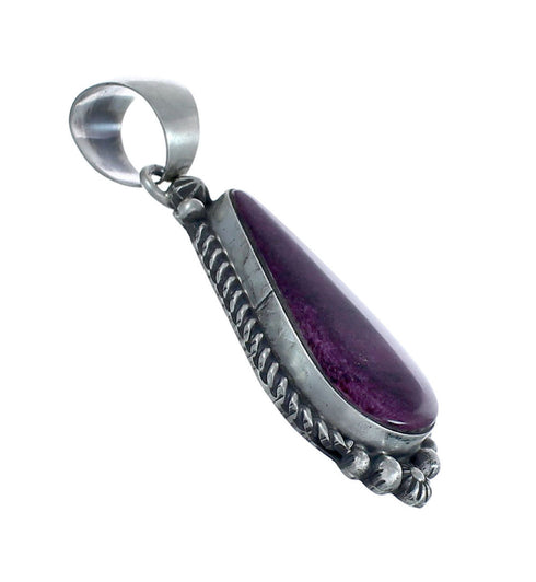 Authentic Navajo Purple Oyster Shell Sterling Silver Pendant JX127037