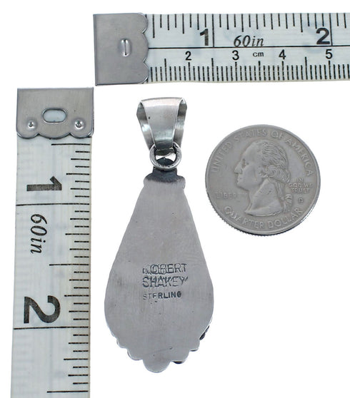 Authentic Navajo Purple Oyster Shell Sterling Silver Pendant JX127037