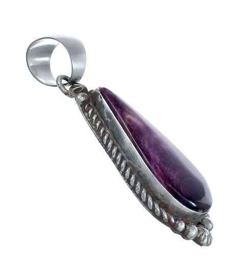 Authentic Navajo Purple Oyster Shell Sterling Silver Pendant JX127038
