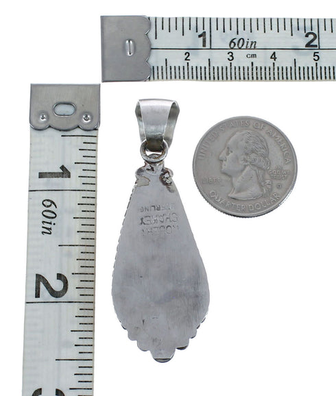 Authentic Navajo Purple Oyster Shell Sterling Silver Pendant JX127038