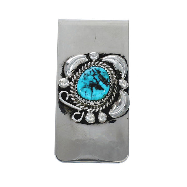 Navajo Turquoise Genuine Sterling Silver Money Clip JX127028
