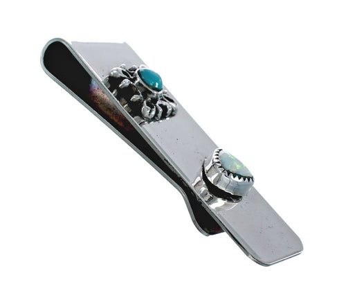 Navajo Turquoise and Opal Genuine Sterling Silver Money Clip JX127033