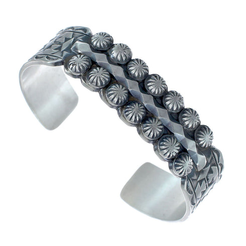 Native American Navajo Genuine Sterling Silver Cuff Bracelet JX126330