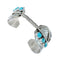 Navajo Feather Turquoise Sterling Silver Cuff Bracelet AX126326