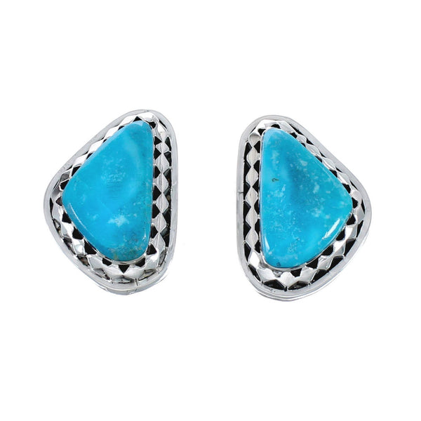 Native American Sterling Silver Turquoise Post Earrings JX126823