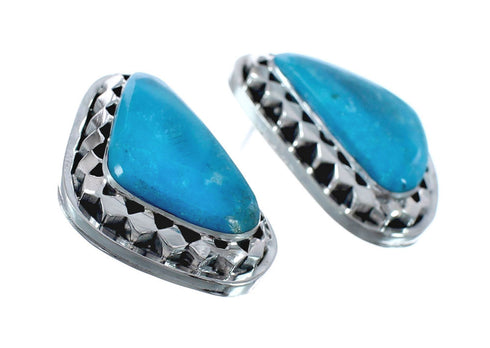 Native American Sterling Silver Turquoise Post Earrings JX126823