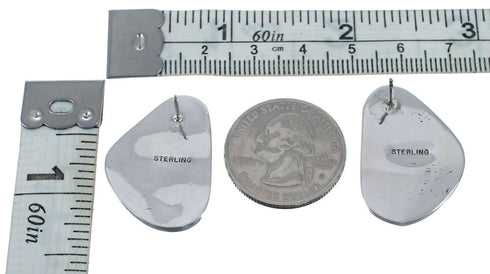 Native American Sterling Silver Turquoise Post Earrings JX126823