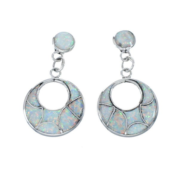 Zuni Opal Sterling Silver Post Dangle Earrings AX126173
