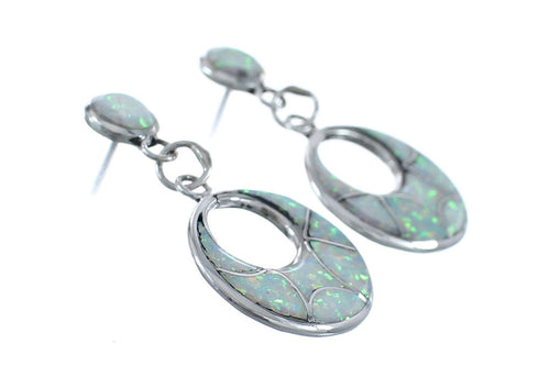 Zuni Opal Sterling Silver Post Dangle Earrings AX126173