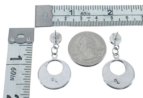 Zuni Opal Sterling Silver Post Dangle Earrings AX126173