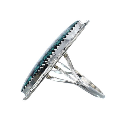 Native American Sterling Silver And Turquoise Ring Size 9-3/4 JX126910