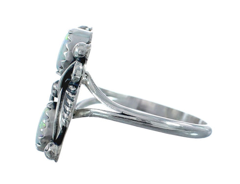 Sterling Silver Leaf Navajo Opal Ring Size 6-3/4 AX126968