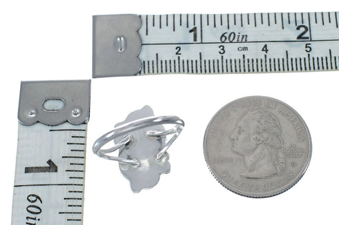 Sterling Silver Leaf Navajo Opal Ring Size 8 AX126974