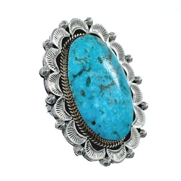 Navajo Sterling Silver And Turquoise Ring Size 7 AX126913