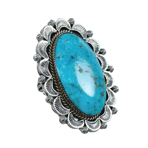 Navajo Sterling Silver And Turquoise Ring Size 6 AX126914