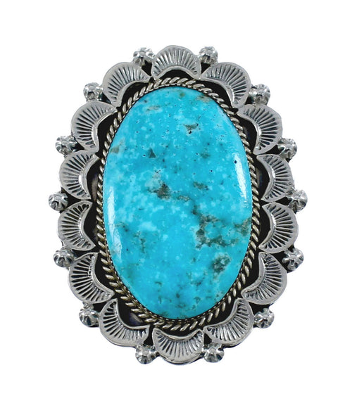 Navajo Sterling Silver And Turquoise Ring Size 6 AX126914