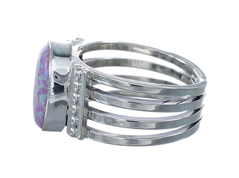 Pink Opal Sterling Silver Native American Ring Size 6 AX126223