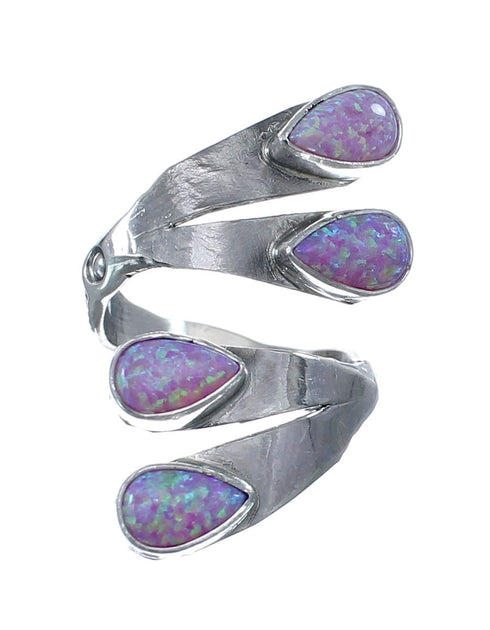 Pink Opal Sterling Silver Navajo Adjustable Ring Size 8, 9, 10 AX126231