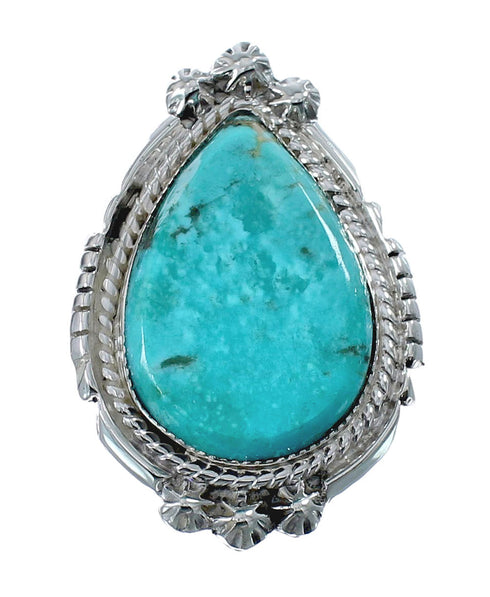 Native American Turquoise Sterling Silver Navajo Ring Size 6-3/4 AX126194
